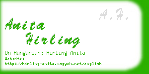 anita hirling business card